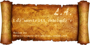 Löwentritt Adelmár névjegykártya